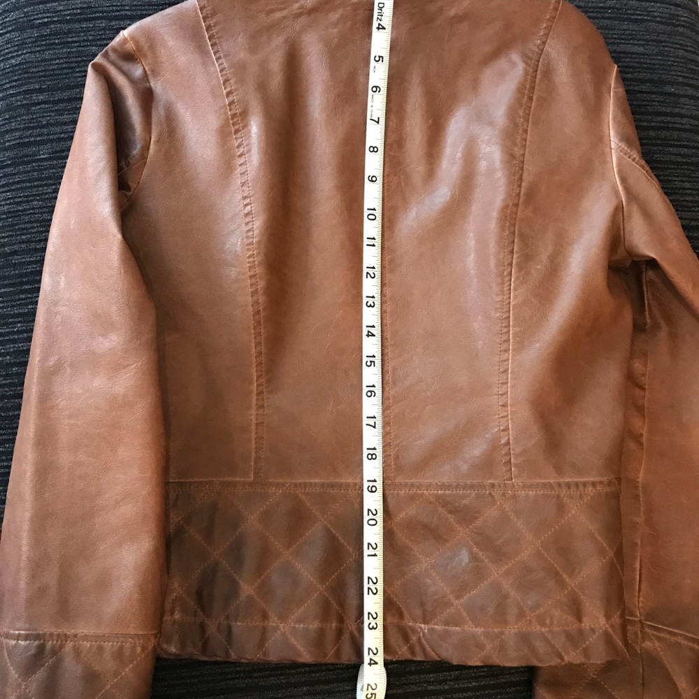 Quilted ombre vegan leather jacket - Picture 3 of 6